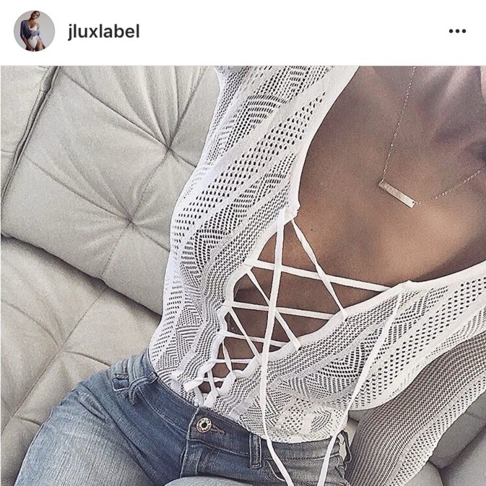 White JLUXLABEL Long Sleeve Bodysuit